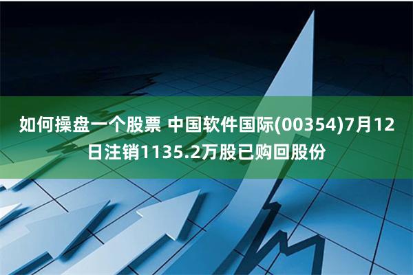 如何操盘一个股票 中国软件国际(00354)7月12日注销1135.2万股已购回股份